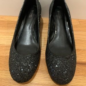 Michael Kors black block heel pumps